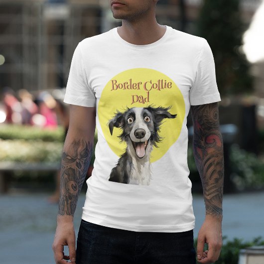 Grappige Border Collie Pap Hond Illustratie Tri-Blend Shirt