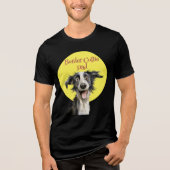 Grappige Border Collie Pap Hond Illustratie Tri-Blend Shirt (Voorkant)