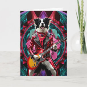 Grappige Border Collie Rockster Kaart