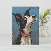 Grappige Border Collie Sheepdog Hond Feestdagenkaart (Staand voorkant)