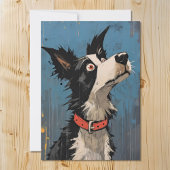 Grappige Border Collie Sheepdog Hond Feestdagenkaart