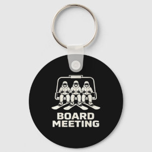 Grappige bordvergadering snowboarden ski lift wint sleutelhanger