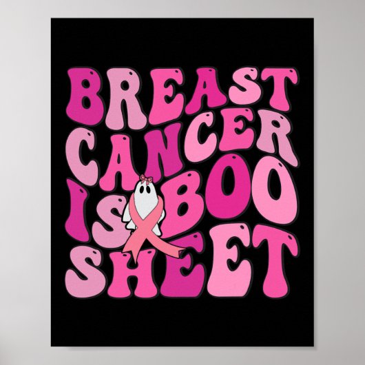 Grappige borstkanker is een spookroze lint poster (Voorkant)