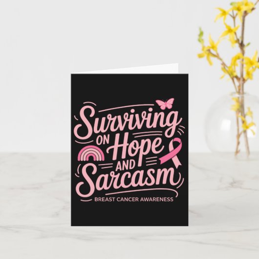 Grappige borstkanker kaart (Gele Bloem)