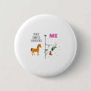 Grappige Borstkanker Overlevende Eenhoorn Regenboo Ronde Button 5,7 Cm