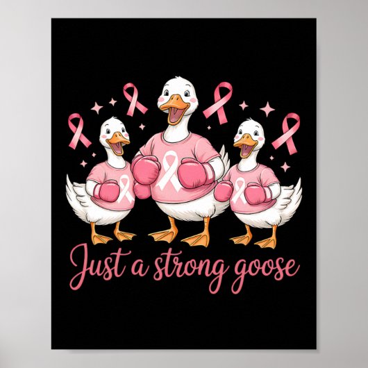 Grappige borstkanker roze lint gewoon een sterk go poster (Voorkant)