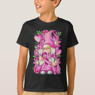 Grappige borstkanker Roze lint Schattige Gnome Awa T-shirt