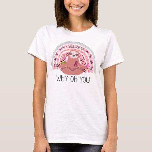 grappige borstkanker shirt met warrior yoga (Voorkant)