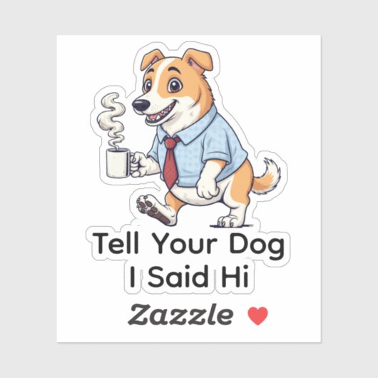 Grappige Borzoi-hond Zakelijke Pak Koffie  Sticker (Vel)