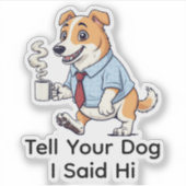 Grappige Borzoi-hond Zakelijke Pak Koffie  Sticker (Voorkant)