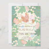 Grappige Bos Dieren Bloemen Verjaardag Kaart (Voorkant)