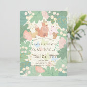 Grappige Bos Dieren Bloemen Verjaardag Kaart (Staand voorkant)