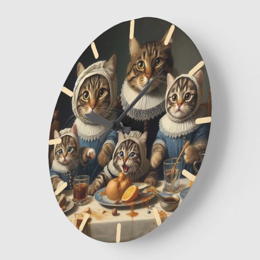 Grappige bos katten muur klok (Hoek)