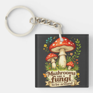 Grappige bos paddenstoelen cadeau voor paddenstoel sleutelhanger