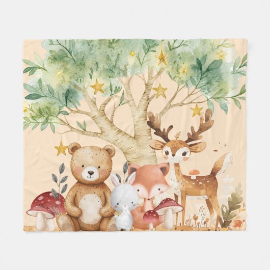 Grappige bosdieren Kinder Fleece Deken (Voorkant (Horizontaal))