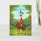 Grappige bosdieren stapelen missen je beterschap kaart (Voorkant)