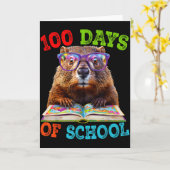 Grappige bosmarmot 100e dag van school leraar bosm kaart (Gele Bloem)