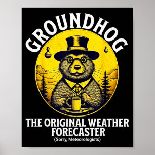 Grappige Bosmarmot Meteorologie Bosmarmotdag Bosma Poster