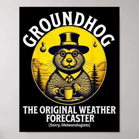 Grappige Bosmarmot Meteorologie Bosmarmotdag Bosma Poster (Voorkant)