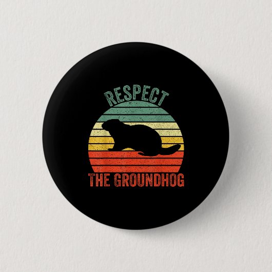 Grappige bosmarmot Respecteer de bosmarmot Ronde Button 5,7 Cm (Voorkant)