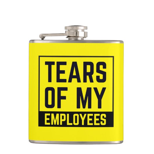 Grappige Boss Gift Tranen van mijn medewerkers HR  Heupfles (Voorkant)