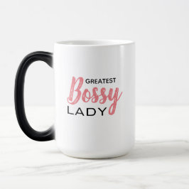 Grappige Boss Lady Roze Wit Typografie Magische Mok