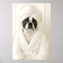 Grappige Boston Terrier Badkamer Print, Terrier In