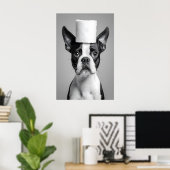 Grappige Boston Terrier Badkamer Print, Toiletpapi Poster (Thuiskantoor)