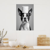 Grappige Boston Terrier Badkamer Print, Toiletpapi Poster (Keuken)