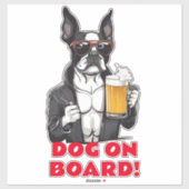 Grappige Boston Terrier Cool Dog aan boord Sticker (Vel)