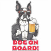 Grappige Boston Terrier Cool Dog aan boord Sticker (Voorkant)