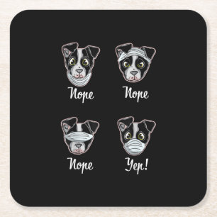 Grappige Boston Terrier Gift Mond Neusmasker Honde Kartonnen Onderzetters