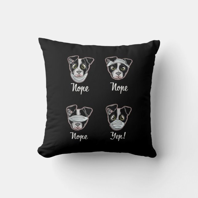 Grappige Boston Terrier Gift Mond Neusmasker Honde Kussen (Voorkant)