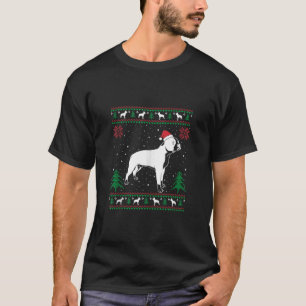 Grappige Boston Terrier Lovers Santa Hat Lelijke K T-shirt
