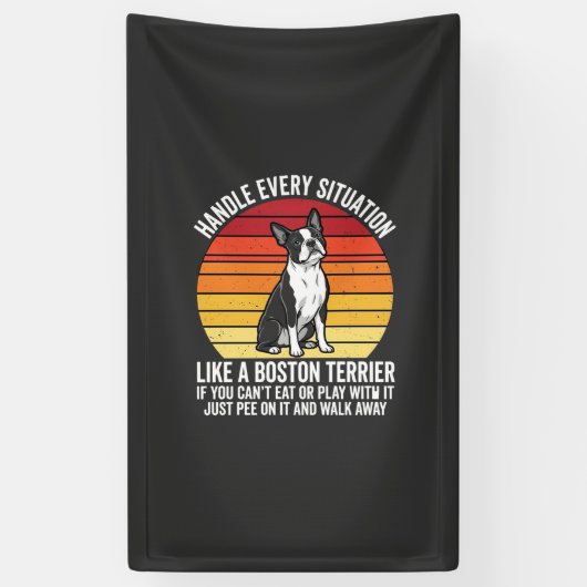 Grappige Boston Terrier Retro Hond Attitude Spandoek (Verticaal)