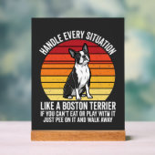 Grappige Boston Terrier Retro Honden Attitude Acryl Bord (Neutraal)