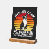 Grappige Boston Terrier Retro Honden Attitude Acryl Bord (Hoek)