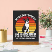 Grappige Boston Terrier Retro Honden Attitude Acryl Bord (Huwelijk)