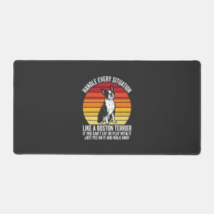 Grappige Boston Terrier Retro Honden Attitude Bureaumat