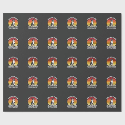 Grappige Boston Terrier Retro Honden Attitude Cadeaupapier (Vlak)
