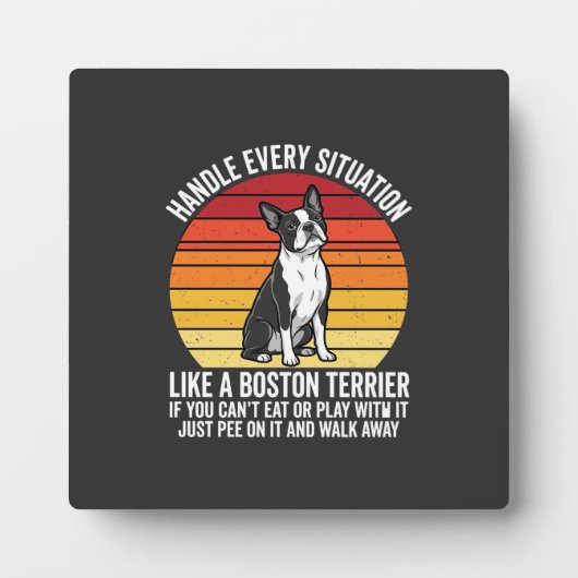 Grappige Boston Terrier Retro Honden Attitude Fotoplaat (Voorkant)