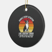 Grappige Boston Terrier Retro Honden Attitude Keramisch Ornament (Links)