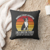 Grappige Boston Terrier Retro Honden Attitude Kussen (Deken)
