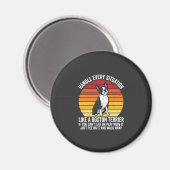 Grappige Boston Terrier Retro Honden Attitude Magneet (Voorkant / Achterkant)