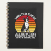 Grappige Boston Terrier Retro Honden Attitude Planner (Voorkant)