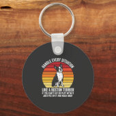 Grappige Boston Terrier Retro Honden Attitude Sleutelhanger (Voorkant)