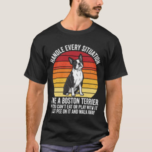 Grappige Boston Terrier Retro Honden Attitude T-shirt