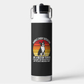 Grappige Boston Terrier Retro Honden Attitude Waterfles (Voorkant)