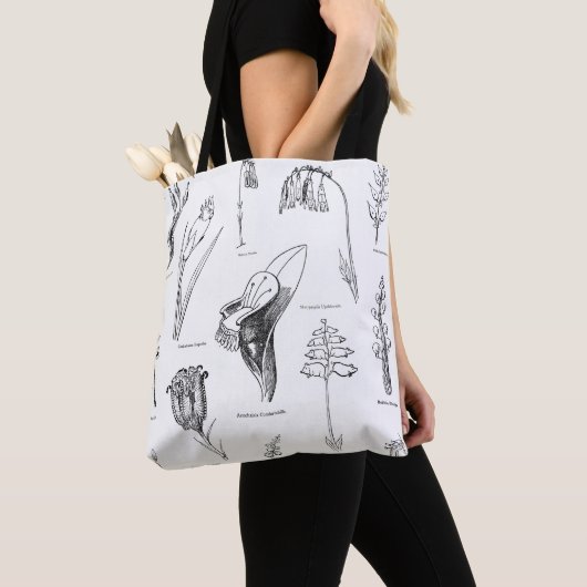 Grappige botanie canvas tas (Dichtbij)