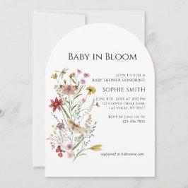 Grappige botanische Baby in bloei uitnodiging